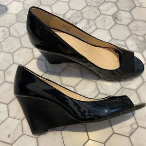 Franco Sarto peep toe wedges
